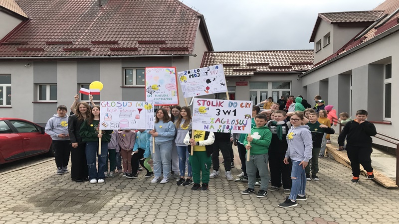 Promocja projektów z udziałem uczniów w Woszczelach